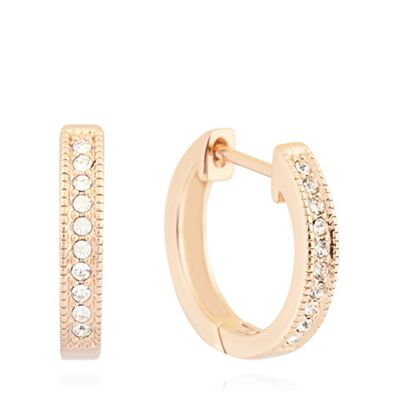 Rose gold plated embellished small hoop earrings